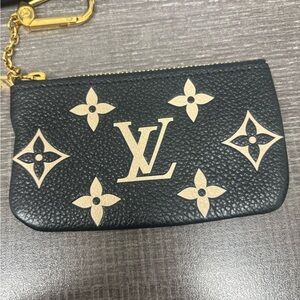 Louis Vuitton Black and Gold Floral Wristlet